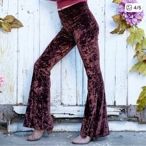 Warrior Within - Brown Velvet Flare Pants